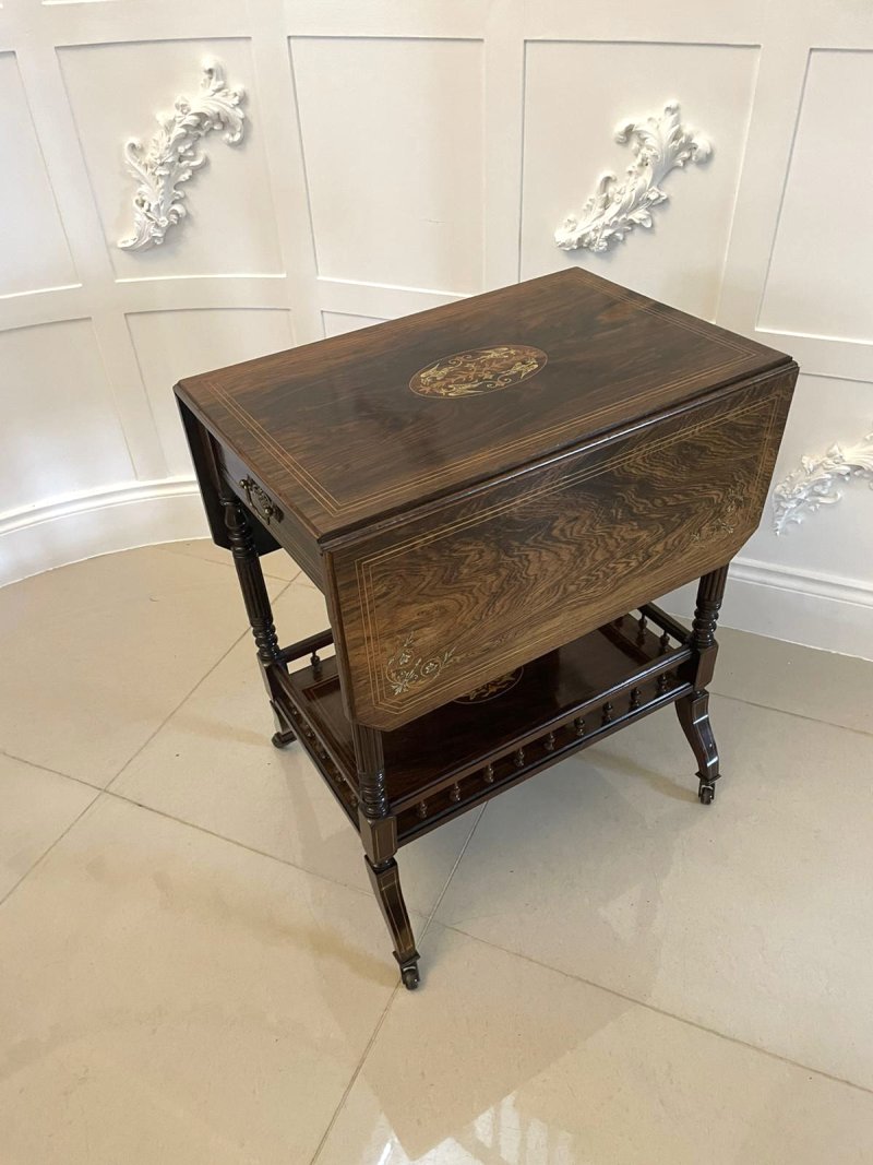 Outstanding Quality Antique Victorian Rosewood Inlaid Centre Table